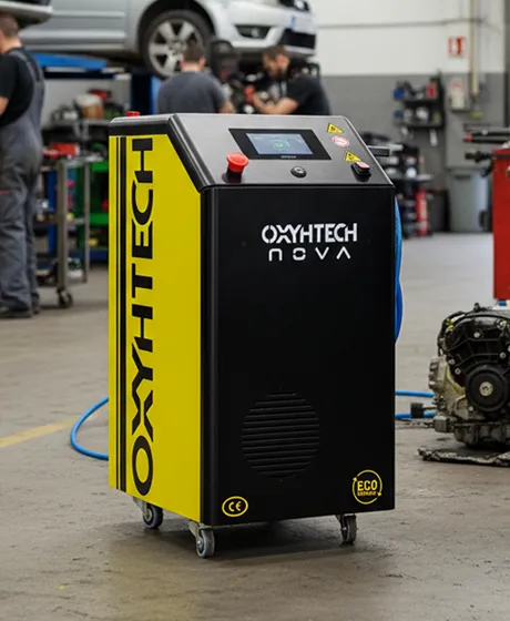 Equipo Oxyhtech Nova en un taller mecánico